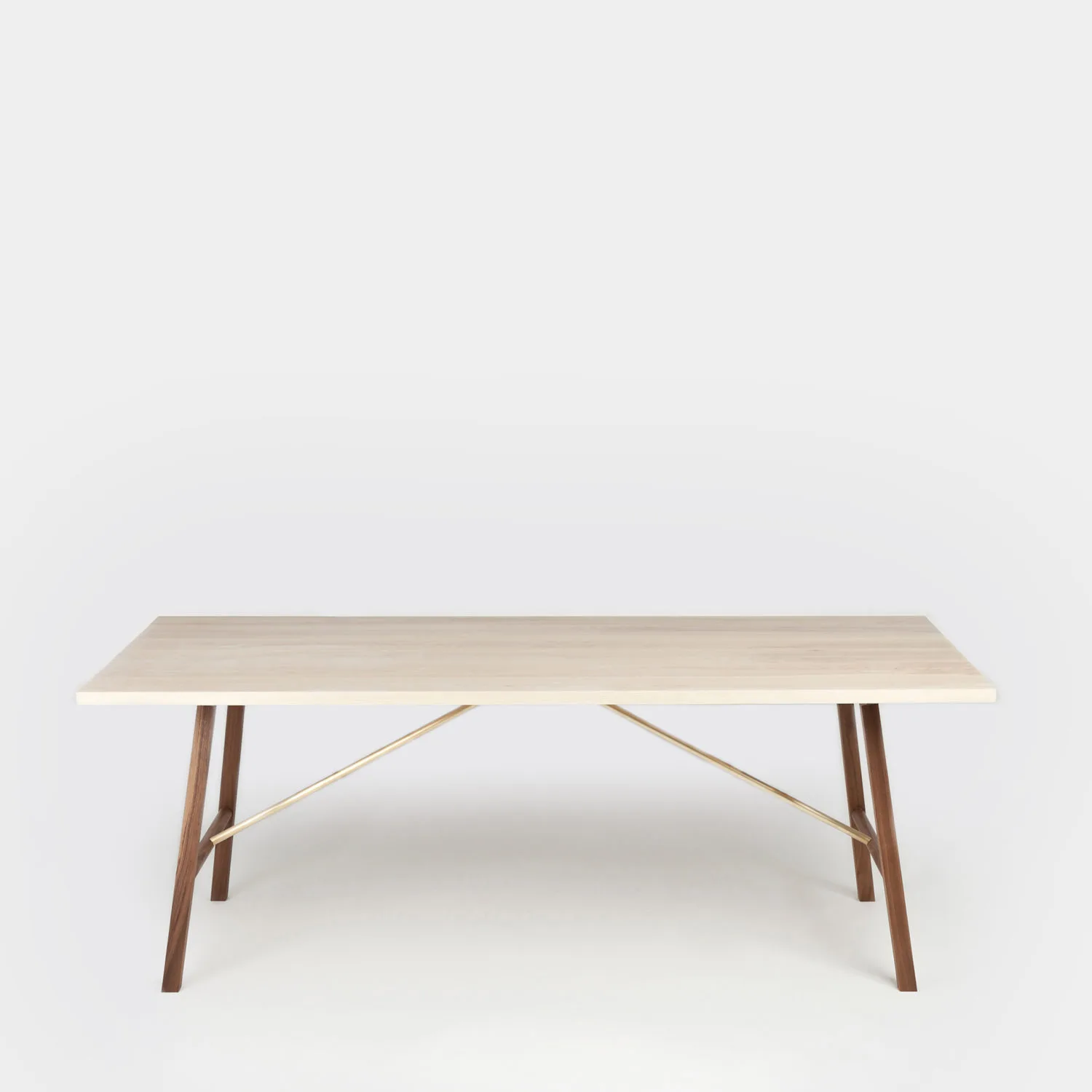 Solid ash and walnut dining table
