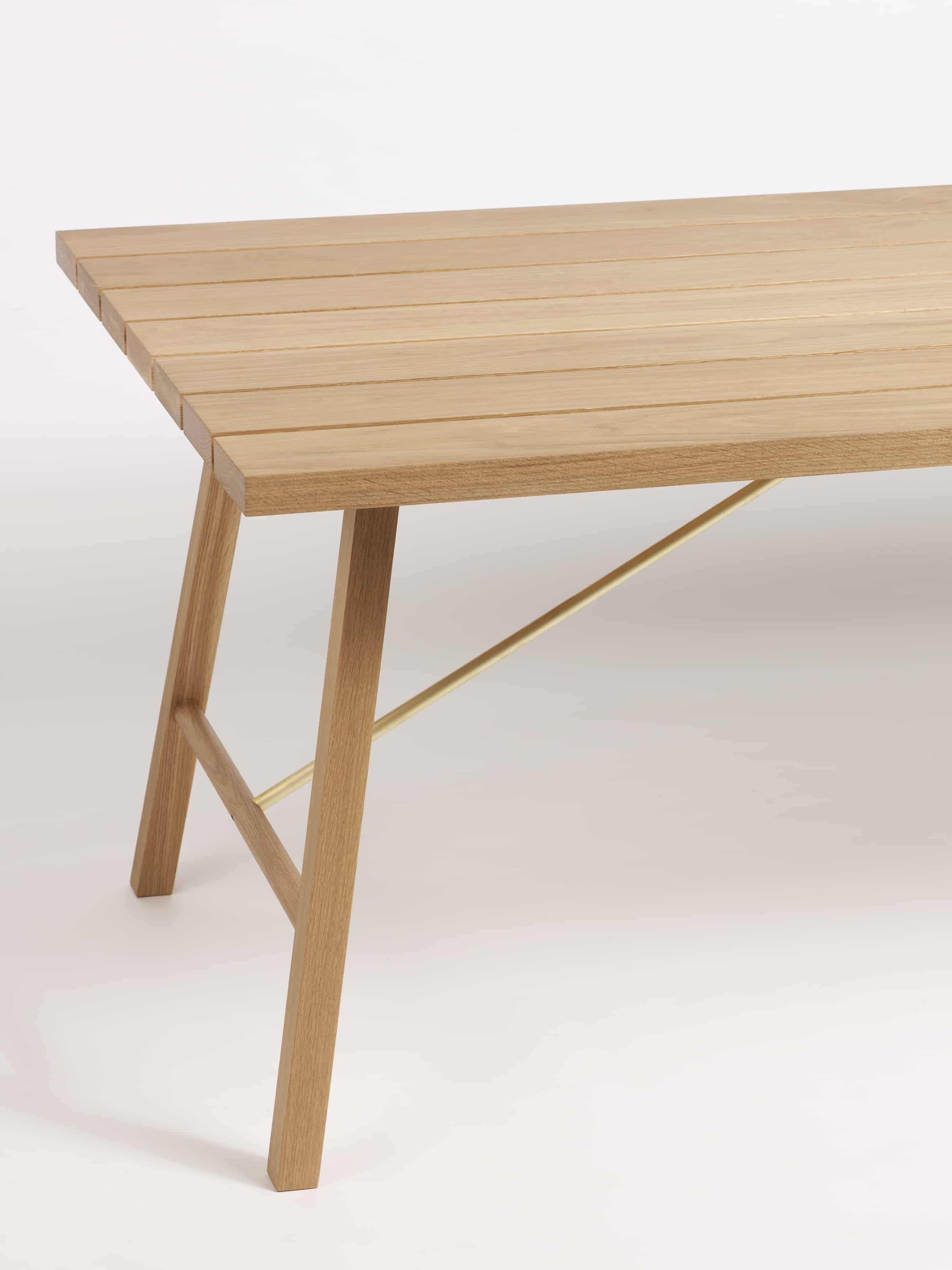 Modern Solid Oak Outdoor Dining Table by Another Country