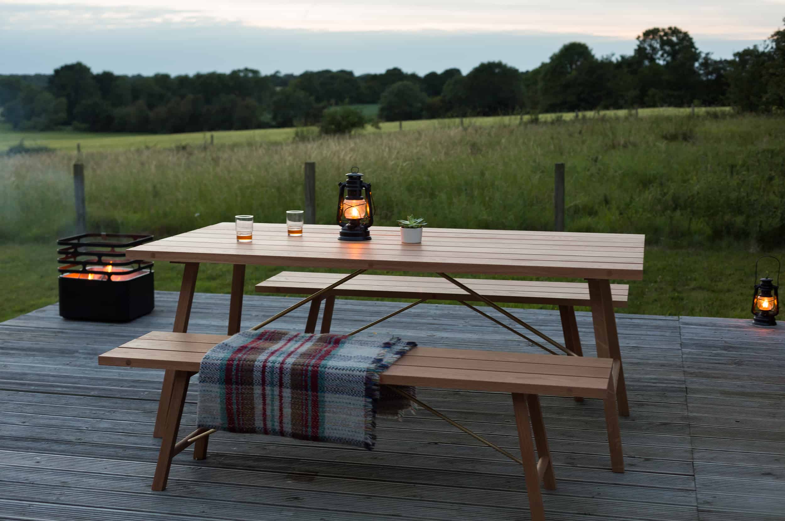 Modern Solid Oak Outdoor Dining Table by Another Country