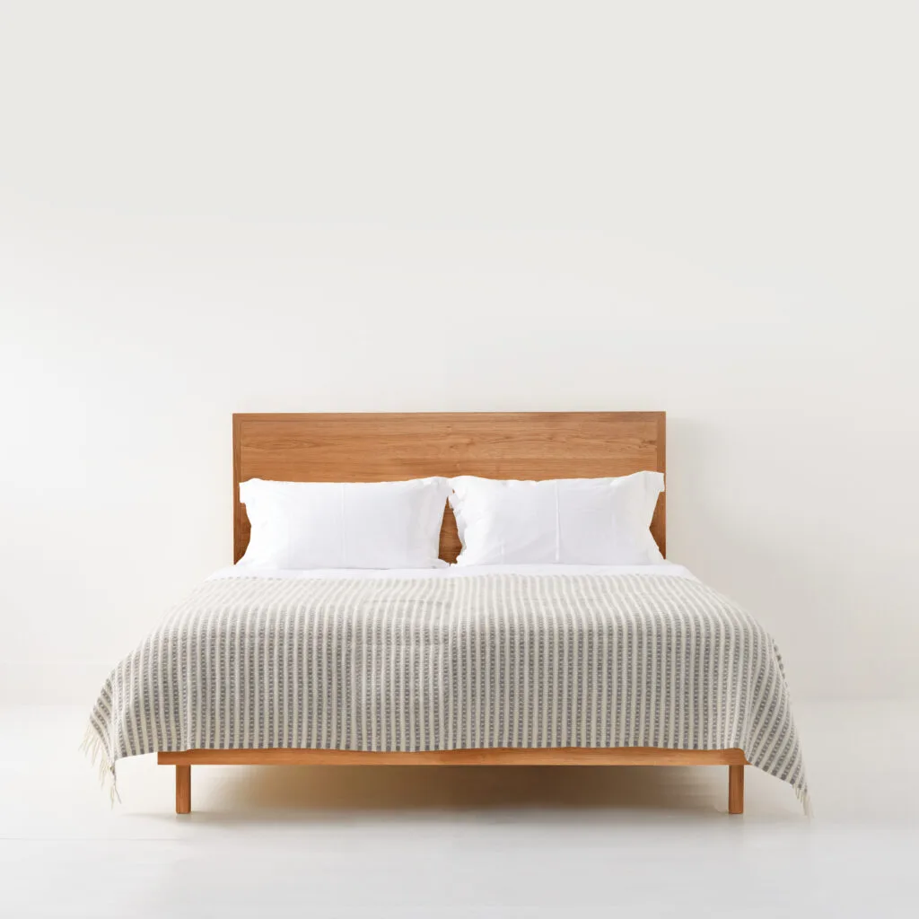 Solid wood bed with headboard ash or oak