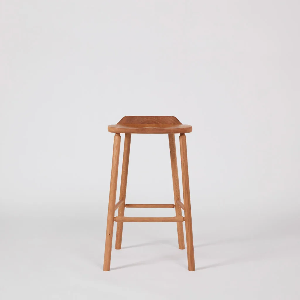 oak barstool without a back