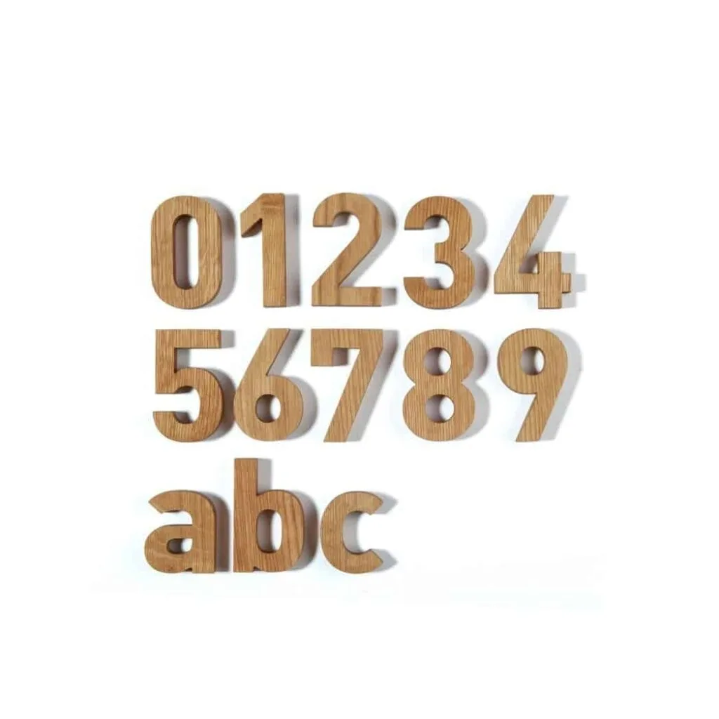 Wooden numerals
