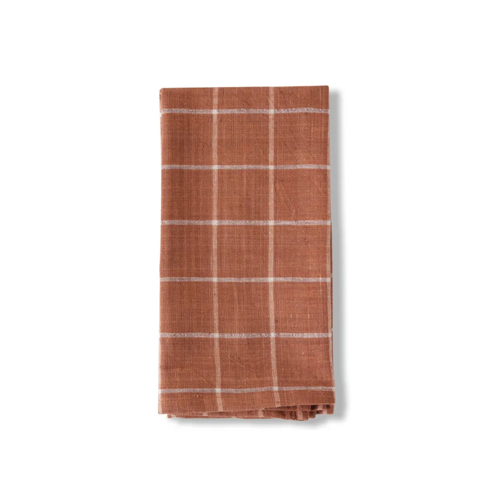 Rust cotton checked napkins
