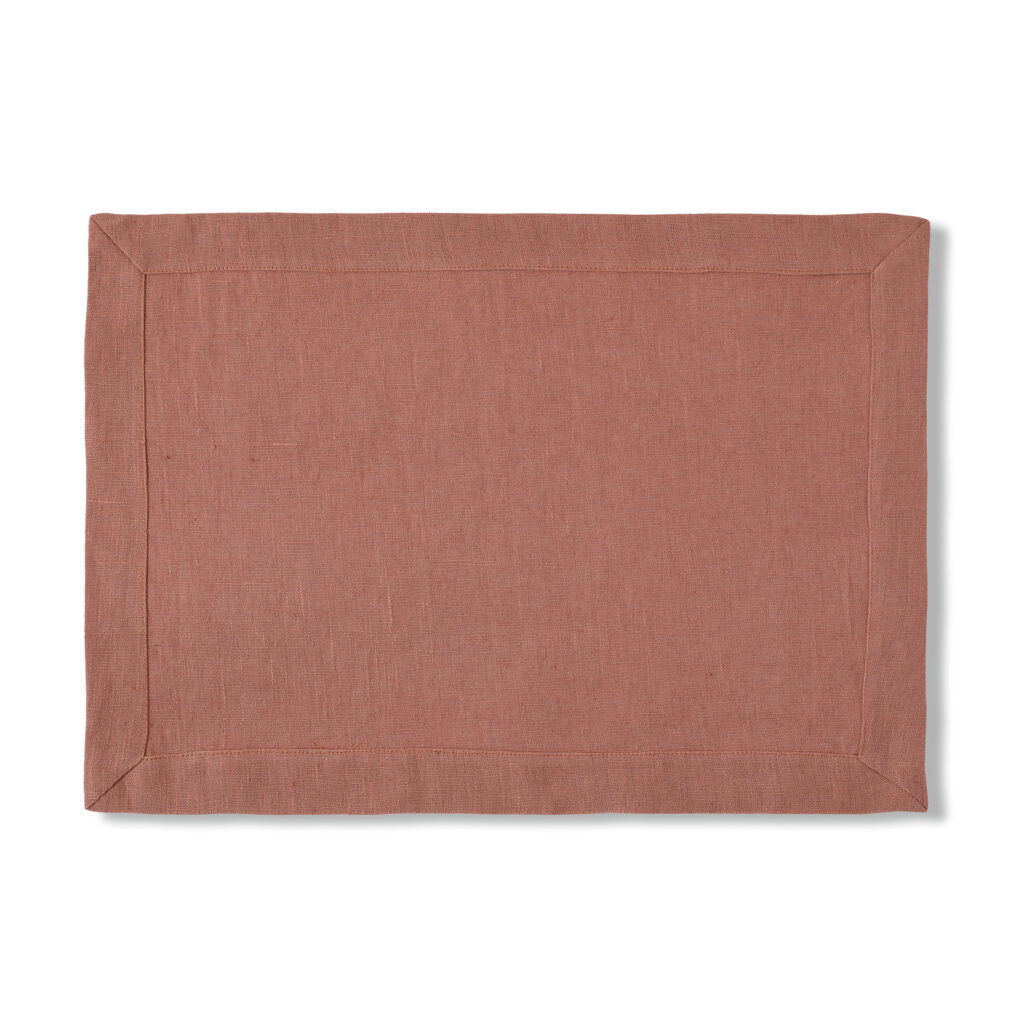 French linen placemat clay pink