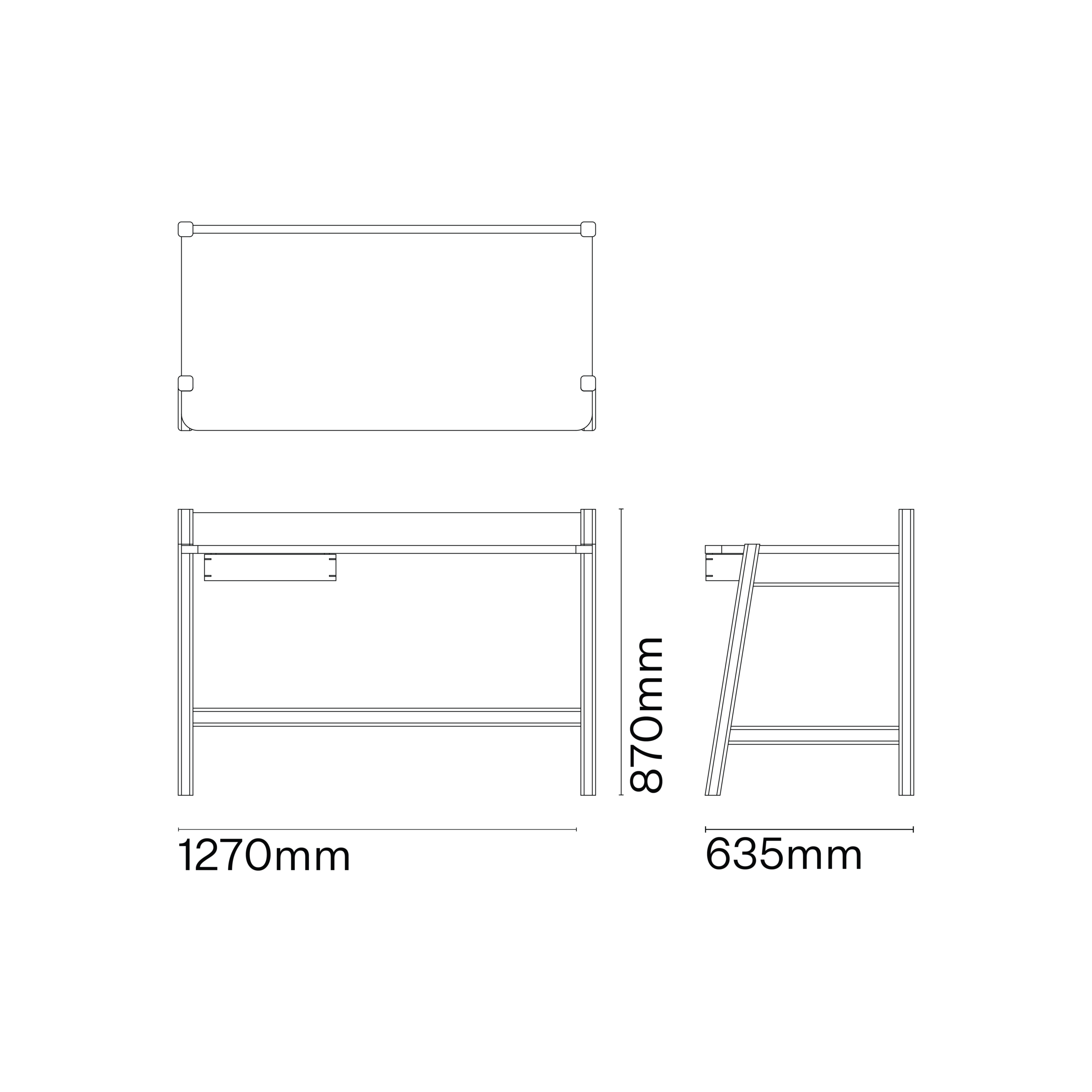 Aryton Desk with Dimensions