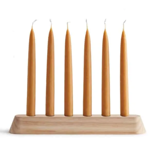 Ash Candle Holder Long with Candles by Another Country
