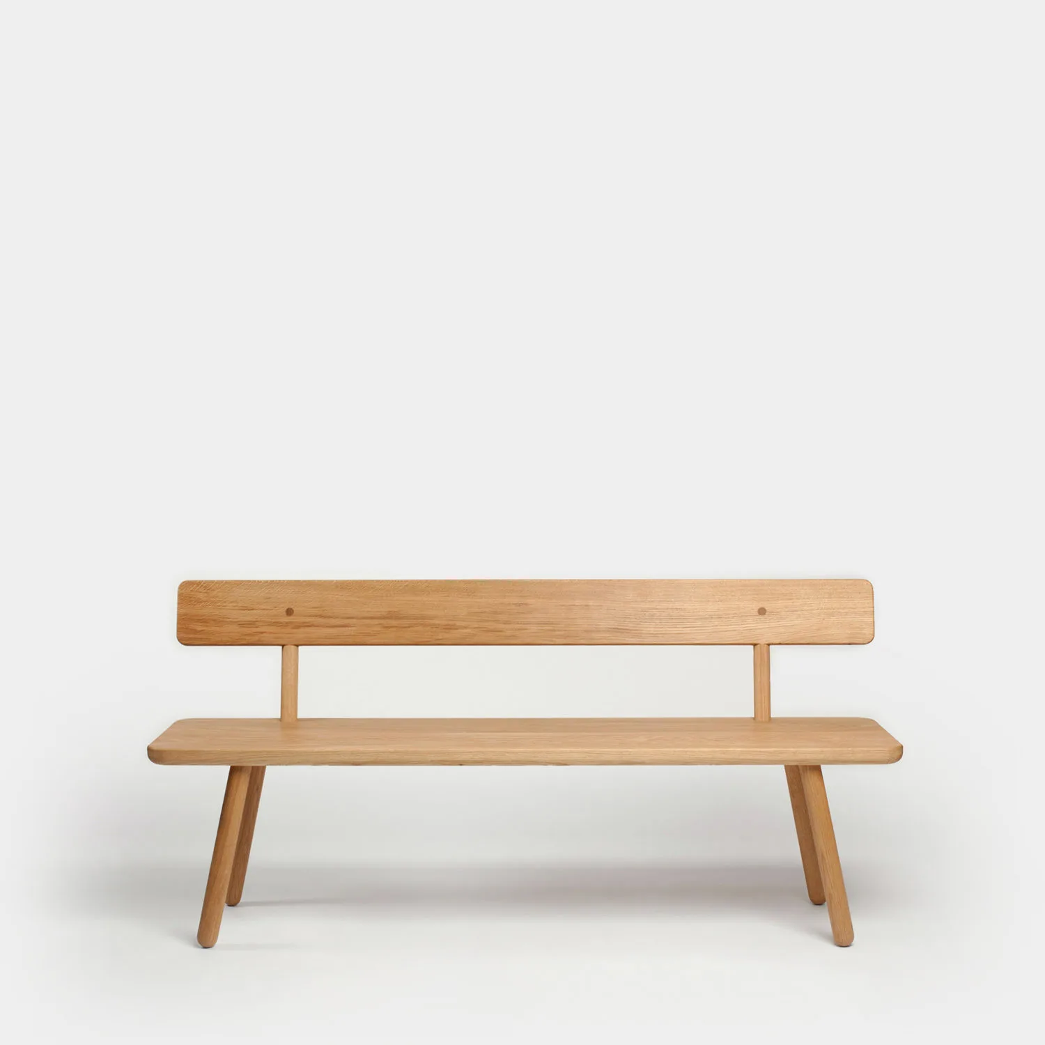 Oak bench with back