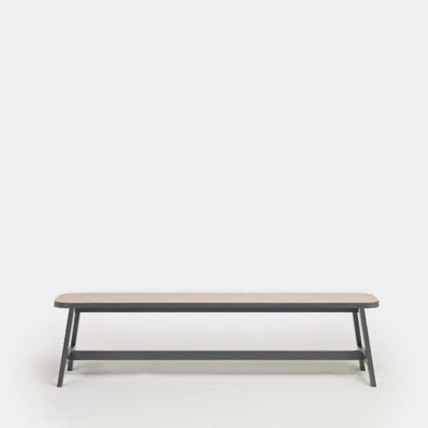 Oak or Beech grey painted kitchen dining bench