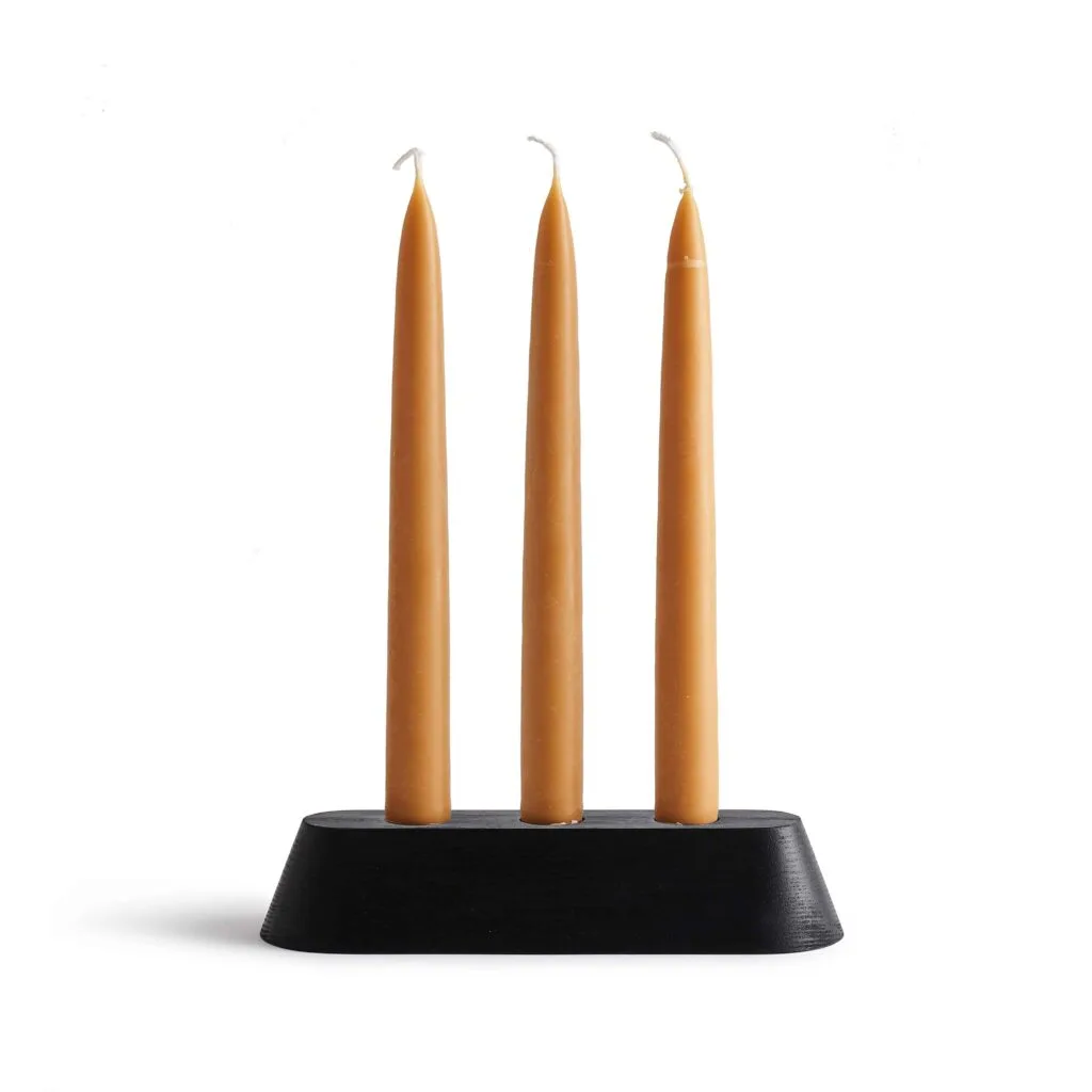 Black Candle Holder Short with Candles by Another Country