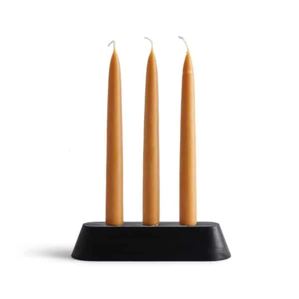 Black Candle Holder Short with Candles by Another Country