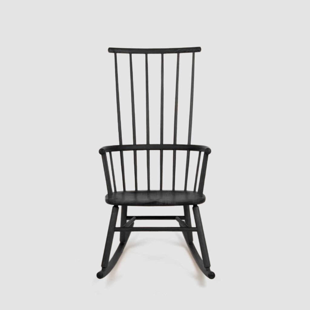 Black lacquer ash Hardy Rocking Chair by Another Country