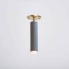 Lodge Flush Mount | Grey and Hewn Brass | Lighting | Workstead