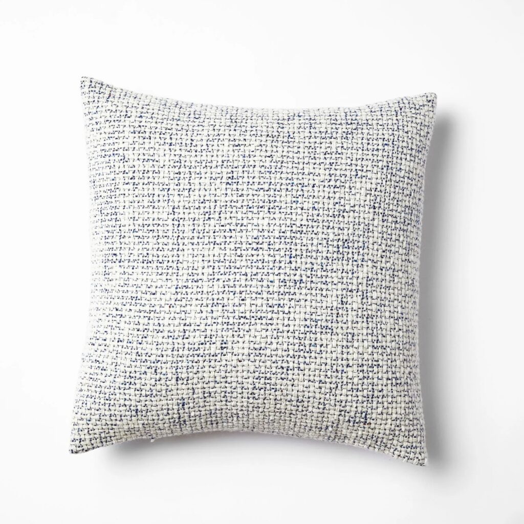 Mended Tweed Cushion, Blueberry