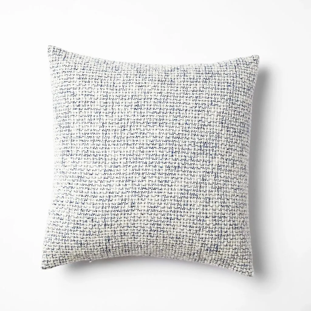 Mended Tweed Cushion, Blueberry
