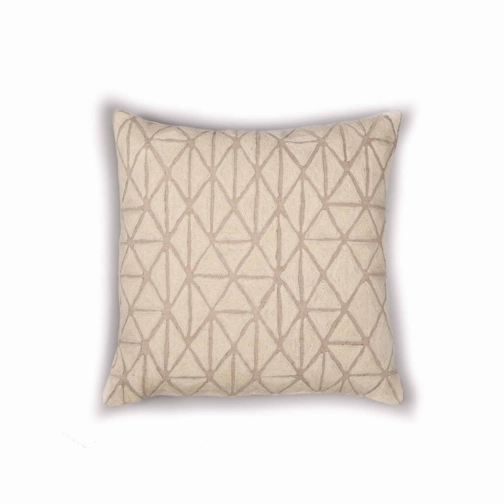Berber Cushion, Ecru and Natural Linen